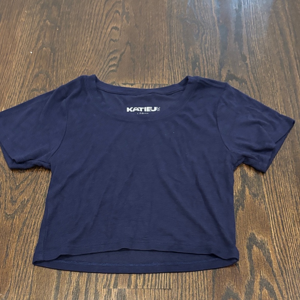 Katie J NYC Girl’s Navy Blue Short Sleeve Tee Size Large